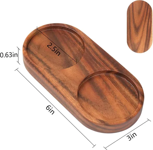 Miniatura 2 de VanlonPro Bandeja para Molino de Sal y Pimienta, Bandeja de Madera de Acacia, Soporte y Descanso para Molinillo de Pimienta