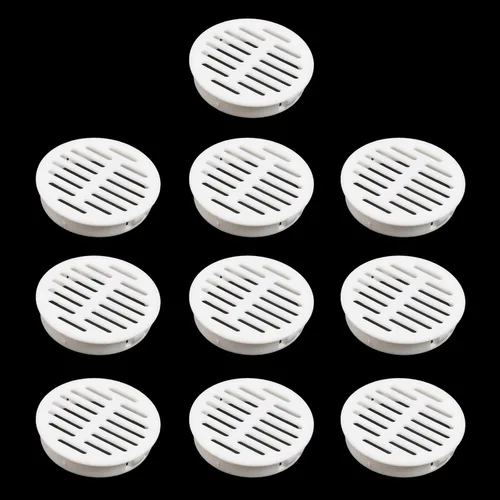 Miniatura 12 de MY MIRONEY 10 rejillas de ventilación circulares negras de 0.8 pulgadas de acero inoxidable con agujero de malla redonda para gabinetes, armarios
