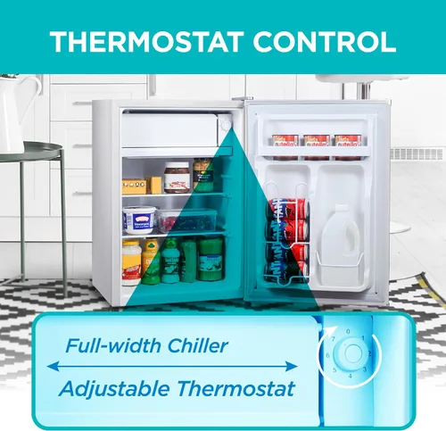 Miniatura 3 de BLACK+DECKER Refrigerador compacto de 2.5 pies cúbicos, certificado ENERGY STAR, mini refrigerador de una sola puerta con compartimento enfriador