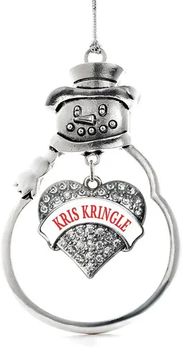 Miniatura 42 de Inspired Silver - Big Sis - Adorno de Navidad plateado - Adorno de árbol de Navidad con dije de corazón con circonita cúbica - Decoración colgante
