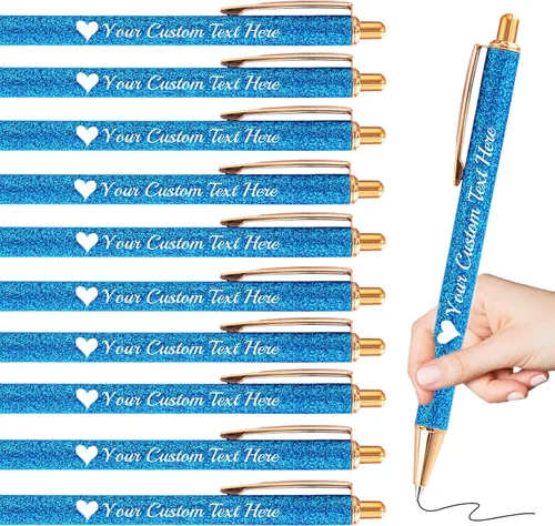 Miniatura 18 de Bolígrafos personalizados con purpurina con nombre a granel, 10 unidades, bolígrafos personalizados con punta de lápiz digital para mujeres y niñas