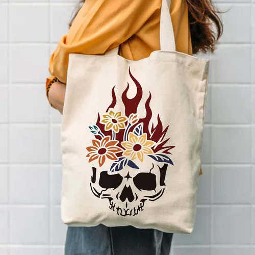 Miniatura 6 de BENECREAT 12 plantillas de dibujo de plástico con patrón de calavera, plantilla de pintura de suspenso de terror de 12 x 12 pulgadas para hacer Tema