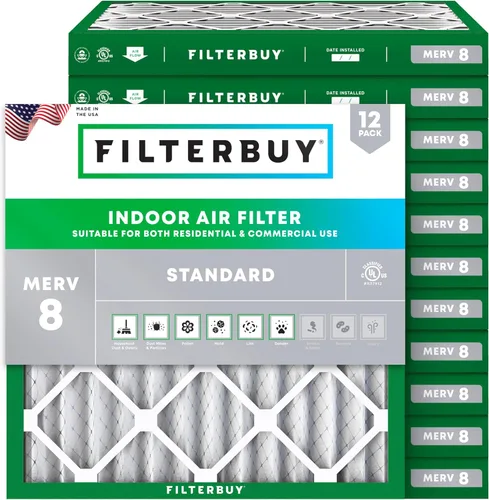 Miniatura 69 de Filterbuy - Filtro de aire de 16 x 25 x 1 pulgadas, MERV 8, Defensa Esencial contra el Polvo y las Alergias (paquete de 12), Filtros plisados