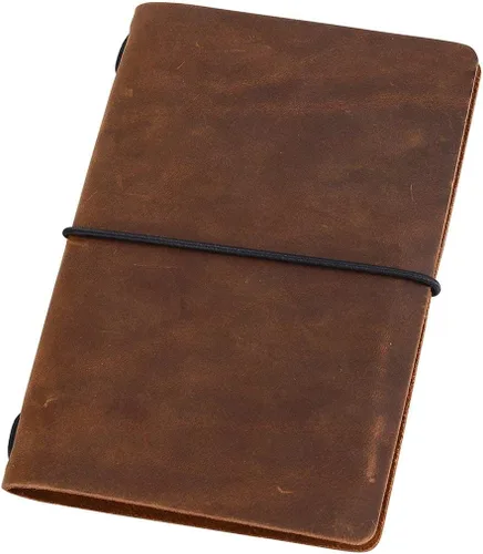 Cuaderno de viaje de bolsillo, de cuero recargable, diario de viaje para hombres y mujeres, funda para cuaderno de notas de campo, Moleskine pequeño