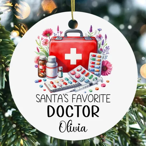 Miniatura 21 de Adorno de cristal personalizado para peluquero de perro favorito de Santa, adorno de Navidad para peluquero de perros 2025, adornos personalizados