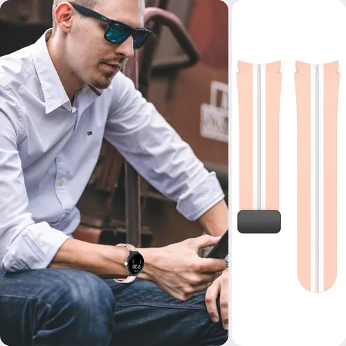 Miniatura 7 de Miimall Compatible con Google Pixel Watch/Pixel Watch 2 bandas de silicona, hebilla magnética de silicona suave impermeable pulsera deportiva