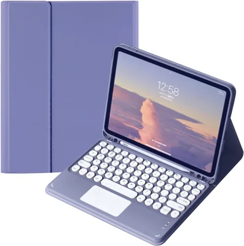 Miniatura 8 de Funda de teclado con panel táctil para Galaxy Tab A8 de 10.5 pulgadas 2022 (SM-X200/X205/X207), funda de teclado inteligente delgada con lindo