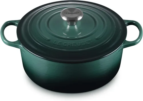 Miniatura 55 de Le Creuset Horno holandés redondo de hierro fundido esmaltado, 4.5 cuartos de galón, Marsella Marseille