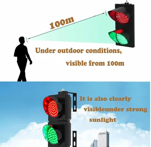 Miniatura 4 de Semáforo LED industrial, 2 luces de tráfico de muelle de carga rojo/verde, luz de parada/marcha industrial de 4 pulgadas, con control