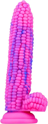 Consolador monstruo colorido grano grande maíz adulto juguete sexual con fuerte ventosa 8 pulgadas consoladores vegetales suaves flexibles - rosa
