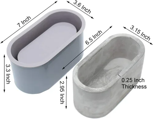 Miniatura 2 de Moldes de silicona para maceta de hormigón, para plantas suculentas, base incluida, hazlo tú mismo