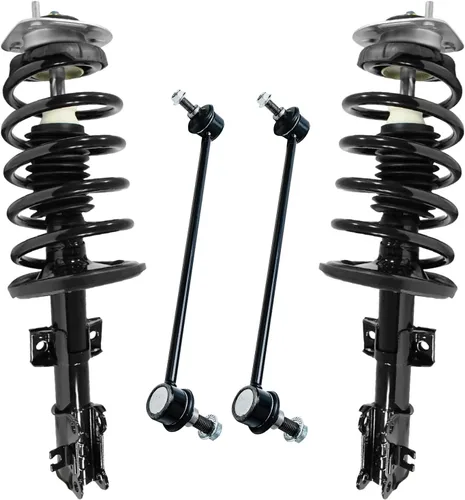 Miniatura 67 de Detroit Axle - Kit de 4 barras estabilizadoras delanteras para Ford F-150 2021 2022 2023 2024, 2 puntales con resorte helicoidal, 2 eslabones