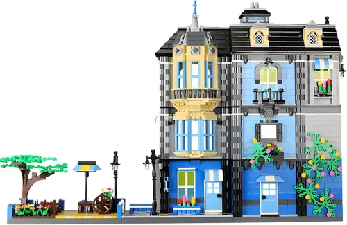 Miniatura 6 de General Jim's Victorian Townhouse & Garden Coffee Shop - Juego de bloques de construcción, 2313 piezas, modelo modular de construcción de ciudad