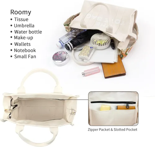 Miniatura 3 de EASRTA Tote Bag for Women, Canvas Tote Bag, Travel Tote Bag, Women Shoulder Bag, Crossbody Bag, Women Handbag