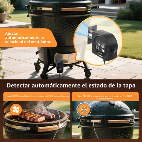 Miniatura 3 de Controlador de temperatura para barbacoa 5G Wi-Fi y Bluetooth INKBIRD, ventilador automático para ahumador con pantalla LCD para parrilla