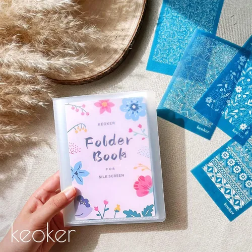 Miniatura 5 de KEOKER Libro de carpetas con fundas de plástico, 40 bolsillos, libro de presentación con protectores de hojas para plantilla de pantalla de seda