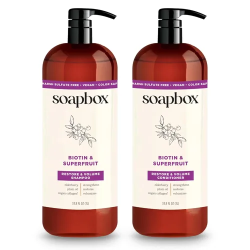 Miniatura 11 de Set de champú y acondicionador de aceite de árbol de té Soapbox, equilibrado para el cuero cabelludo con aceite de árbol de té, aceite de jojoba