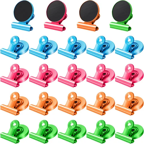 Miniatura 7 de Paquete de 8 imanes para refrigerador, clips magnéticos para refrigerador, clips magnéticos resistentes, perfectos para refrigerador, pizarra, Dorado
