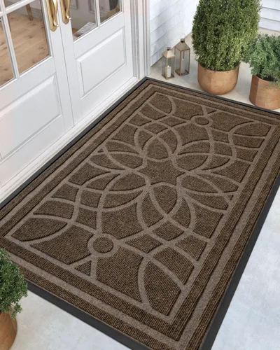 Miniatura 21 de DEXI - Felpudo para puerta exterior, alfombra de entrada de perfil bajo y resistente antideslizante para el recibidor, alfombras de bienvenida que