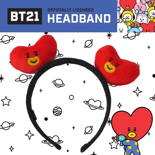 Miniatura 36 de Concept One BT21 LINE FRIENDS - Diadema bordada de felpa 3D para mujer, Chimmy