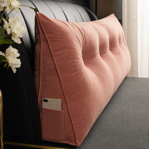 Miniatura 11 de Almohada triangular para cabecero, cojín triangular de color sólido, almohada de descanso en cama, almohada extraíble con soporte de cuña grande