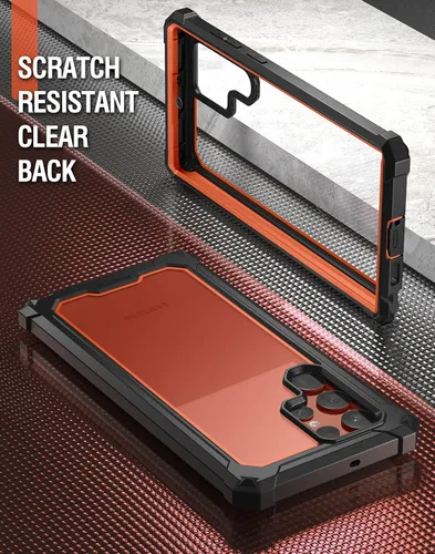 Miniatura 5 de Funda Poetic Guardian para Samsung Galaxy S22 Ultra 5G de 6,8 pulgadas [prueba de caídas de grado militar de 6 pies], protector de pantalla Naranja