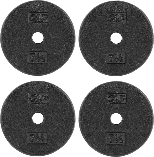Miniatura 23 de CAP Barbell Placas de peso estándar de hierro fundido de 1 pulgada, individuales y juegos 1.25-50 libras Múltiples opciones Gris