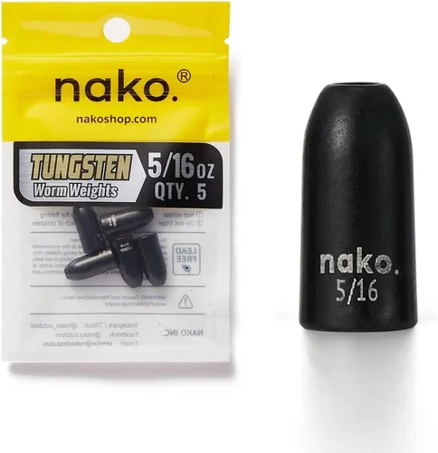 Miniatura 17 de Nako - Pesas de bala de tungsteno para pesca, de 1/32 oz a 3/4 oz, color calabaza negra y verde sin astillas, pesas de pesca para aparejo de Texas