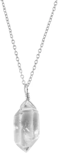 Miniatura 11 de Collar con colgante de piedras preciosas, piedra de energía áspera, cristales curativos de chakras, plata esterlina 925, chapado en rodio, piedra