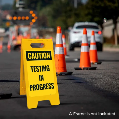 Miniatura 2 de Caution Testing in Progress Sidewalk Sign Kit, 10x16 Inches, Replacement Panels (2 Pack) Thick HDPS Plastic, Made in USA by Sigo Signs