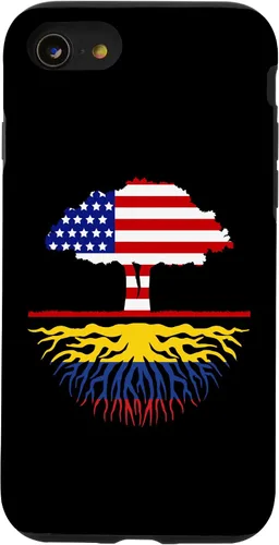 Miniatura 8 de Funda para iPhone 12 mini con diseño de raíces colombianas cultivadas en Estados Unidos y Colombia, con bandera de Estados Unidos