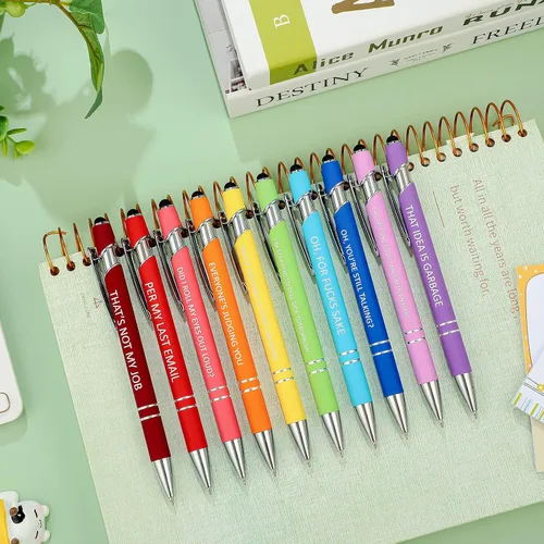 Miniatura 4 de Eersida 10 bolígrafos divertidos para compañeros de trabajo, regalo de broma para adultos, bolígrafos sarcásticos negativos con citas negativas