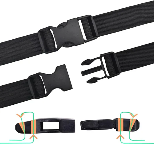 Miniatura 5 de CooBigo Paquete de 5 Hebillas de liberación lateral de 3/4" ajustables dobles, 4.5 m de correa de nailon de 3/4" de PP para camping al aire libre