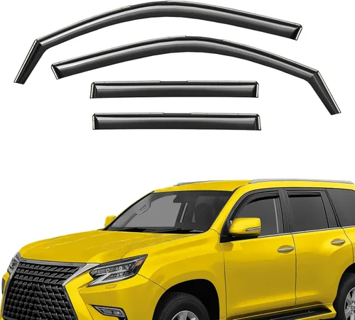Deflectores de ventana extra duraderos en el canal, protectores de lluvia aptos para Lexus GX 2010-2023, viseras solares, ventilación de viento para