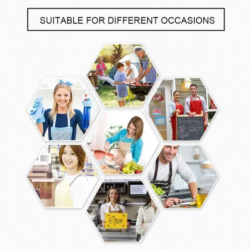 Miniatura 3 de Delantal de cocina para adultos de material de poliéster con cuello ajustable, patrón de bricolaje para el día de la madre, mujeres, hombres, chef