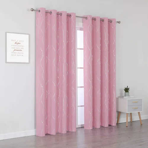 Miniatura 7 de SMILE WEAVER - Cortinas opacas rosa para sala de estar de 84 pulgadas de largo, 2 paneles, cortinas para oscurecer la habitación de niñas, diseño