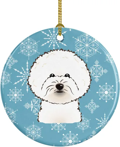 Caroline's Treasures Adorno de cerámica con diseño de copo de nieve para colgar en el árbol de Navidad, para el hogar, Navidad, fiestas, regalo, 3
