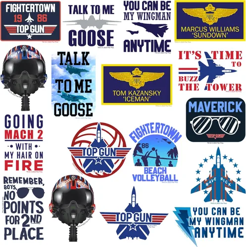 Miniatura 4 de Top Gun - Paquete variado de 50 calcomanías de vinilo troqueladas, aviación militar y aviones de combate para laptop, botella de agua, álbumes