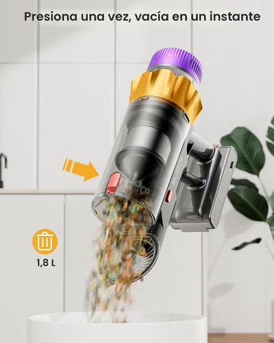 Miniatura 7 de Aspiradora inalámbrica, 650 W, 55 KPA, 70 minutos para el hogar, aspiradora inalámbrica de pie con estación de carga y pantalla LED, aspiradora