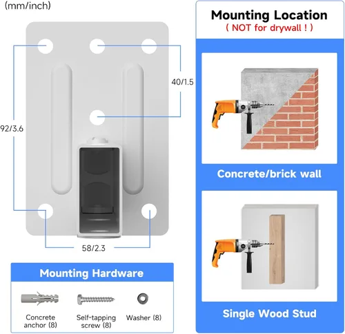 Miniatura 8 de suptek Soporte de montaje en pared con abrazadera de doble lado para altavoces de estantería, para altavoces de sonido envolvente grandes, soporta