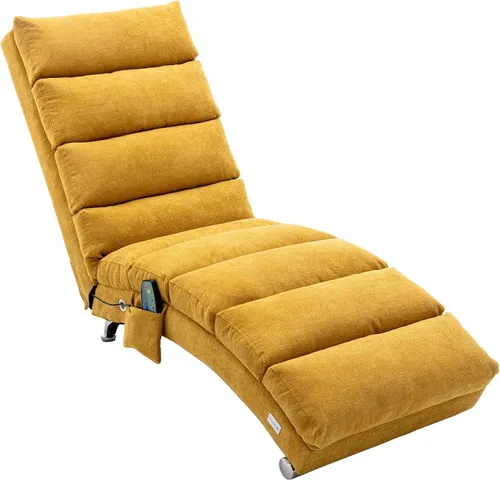 Miniatura 8 de Chaise Lounge de lino para interiores con función de masaje eléctrico, moderna silla reclinable para oficina, sala de estar o dormitorio