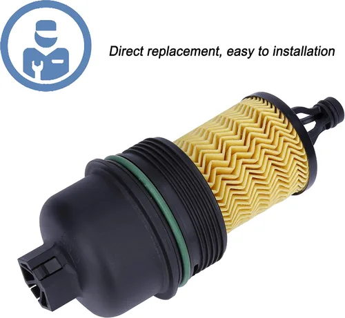 Miniatura 2 de ONER Conjunto de tapa de carcasa para filtro de aceite y filtro de aceite, apto para Maserati Ghibli V6 3.0L 2014-2019, Maserati Quattroporte V6