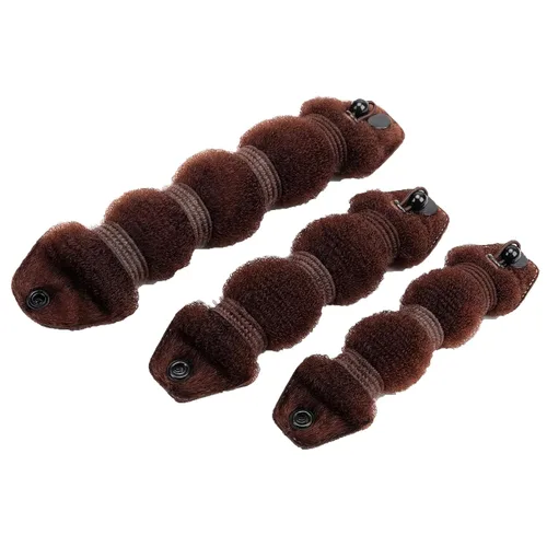 QUUPY Estilizador de cabello (3 piezas, 1 grande + 2 pequeño), fabricante de anillos de moño en forma de dona para mujeres y niñas, material de