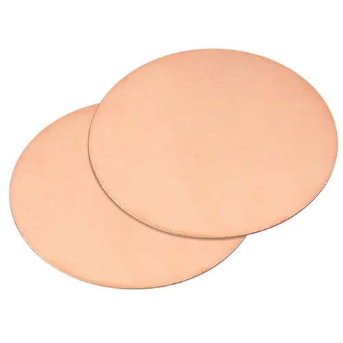 Miniatura 22 de uxcell Hoja de cobre puro, 4 piezas de 2 x 0.04 pulgadas, calibre 18 T2, placa redonda de metal de cobre para manualidades, reparaciones eléctricas