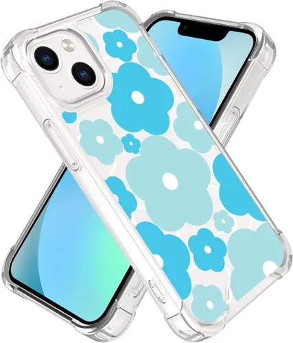 Miniatura 22 de Funda para iPhone 8 Plus y iPhone 7 Plus, linda funda Kawaii azul hibisco hawaiano floral estética floral para niñas preppy mujeres
