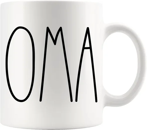 Taza de café Oma Rae Dunn Inspired | Estilo Rae Dunn | Cumpleaños - Feliz Navidad - Día de la Madre | Taza de café familiar regalo de cumpleaños