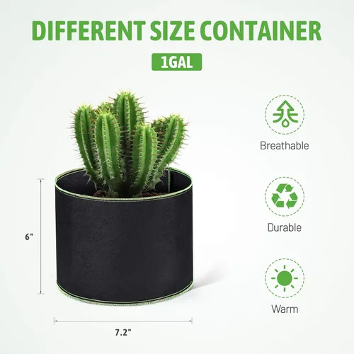 Miniatura 2 de Delxo Bolsas de cultivo de jardín de 1 galón, paquete de 10 bolsas de cultivo de plantas, macetas pequeñas de tela para plantar, verduras