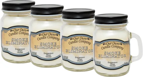 Our Own Candle Company - Mini vela perfumada en tarro con eliminador de humo, 3.5 onzas (paquete de 4)