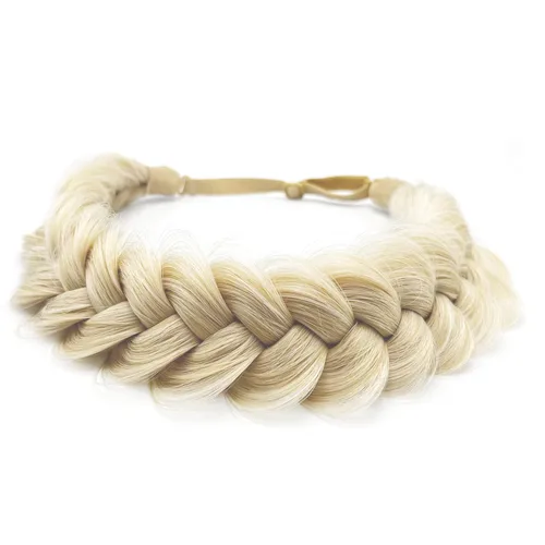 Miniatura 7 de Diadema trenzada, 2 hebras, clásica, gruesa, trenzada, ancha, elástica, de calidad, sintética, trenzada, para mujeres y niñas, estilo bohemio, 2.42