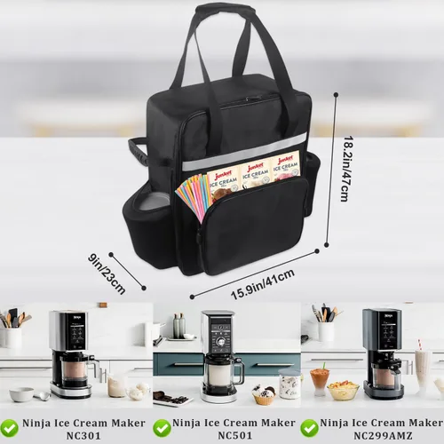 Miniatura 3 de Bolsa de transporte para máquina de helados Ninja CREAMi NC301 y NC501, bolsa portátil de viaje para máquina de helados, bolsa de almacenamiento